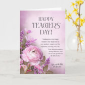 Pink Floral Teacher’s Day Card Karte (Gelbe Blume)