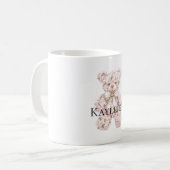Pink Floral Teddy Bär Kaffeetasse (Vorderseite Links)
