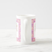 Pink Floral Teddy Bear Tee Party Babydusche Porzellantasse (Rückseite)