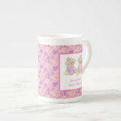 Pink Floral Teddy Bear Tee Party Babydusche Porzellantasse (Vorderseite Rechts)