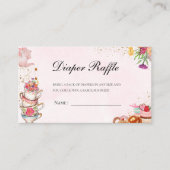 Pink Floral Tee Baby Brauen Baby Dusche Windel Begleitkarte (Vorderseite)