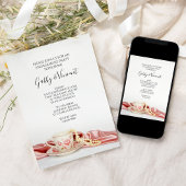 Pink Floral Tee Cup and Pearls Engagement Party Einladung