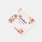 Pink Floral Tee Party Baby Braut Babydusche Serviette (Ecke)