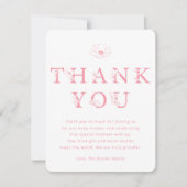 Pink Floral Thank You Card | Baby Shower Dankeskarte (Vorderseite)