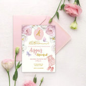 Pink Floral Themed Aqiqa Aqiqah Aqeeqah Einladung