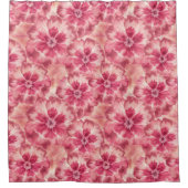 Pink Floral Tie Dye Duschvorhang (Vorderseite)