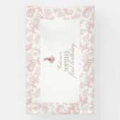 Pink Floral toile Some Bunny Birthday  Banner (Vertikal)