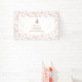 Pink Floral toile Some Bunny Birthday  Banner (InSitu)