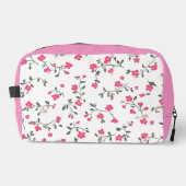 Pink Floral Toilettenbeutel Waschbeutel (Vorderseite)