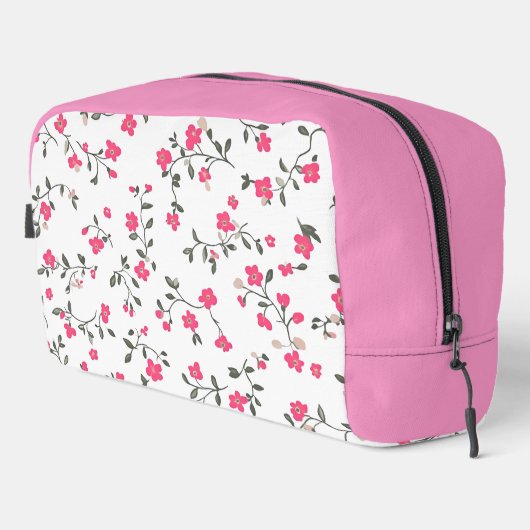 Pink Floral Toilettenbeutel Waschbeutel (Rechte Ecke)