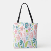 Pink Floral Totbeutel Tasche (Rückseite)