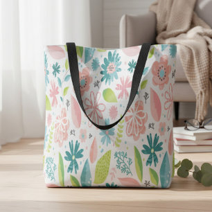 Pink Floral Totbeutel Tasche