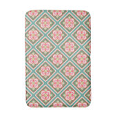 Pink Floral Trellis Vintage Blume Muster Badematte (Vorderseite Vertikal)