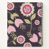 Pink Floral Tulip Muster Monogramm Notizblock (Rückseite)