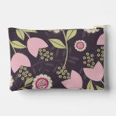 Pink Floral Tulip Muster Monogramm Zubehörtasche (Rückseite)