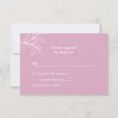 Pink Floral UAWG Baby Dusche RSVP Karte (Rückseite)