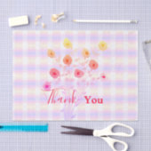 Pink Floral und Kariert Danke, Tissue Seidenpapier (Handwerk)