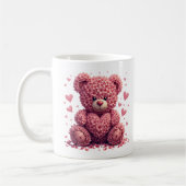 Pink Floral Valentine Teddy Bear Kaffeetasse (Links)