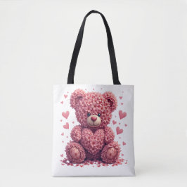 Pink Floral Valentine Teddy Bear Tasche
