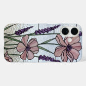 Pink, floral verklebte Gläser Case-Mate iPhone Hülle (Rückseite (Horizontal))