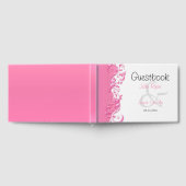 Pink Floral Verziert Guestbook Gästebuch (Voll)