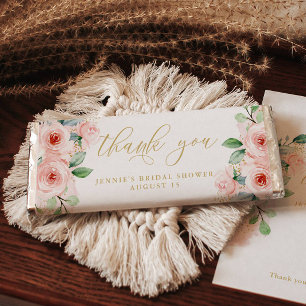 Pink Floral Vielen Dank Candy Bar Favor Wrapper