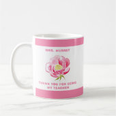 Pink Floral Vielen Dank Lehrer Geschenk Kaffeetasse (Links)