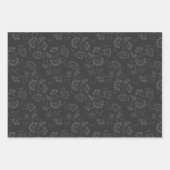 Pink Floral Vine Pattern on Brown, Gray & White Geschenkpapier Set (Vorderseite 3)