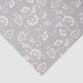 Pink Floral Vine Pattern on Gray Seidenpapier (Detail)