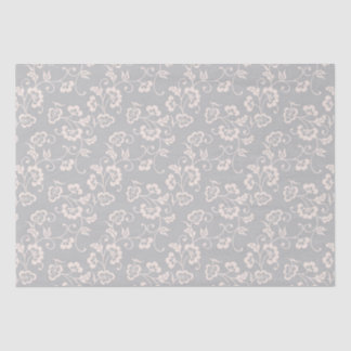 Pink Floral Vine Pattern on Gray Seidenpapier