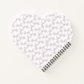 Pink Floral Vines Flowers Heart shape Notebook Notizblock (Rückseite)