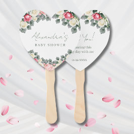 Pink Floral Vintag Rose Kinderdusche Danke Fächer