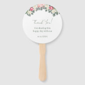 Pink Floral Vintag Rose Kinderdusche Danke Fächer (Rückseite)