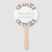 Pink Floral Vintag Rose Kinderdusche Danke Fächer (Vorderseite)