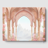 Pink Floral Vintage Fairytale Wedding Gästebuch (Rückseite)