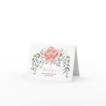 Pink Floral Vintage Hochzeit Danke