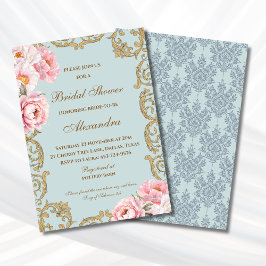 Pink Floral Vintage Peony Christian Bridal Shower Einladung