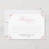 Pink Floral Vintages Brautparty Danke Karte (Vorderseite)