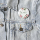 Pink Floral Volunteer Button (Beispiel)
