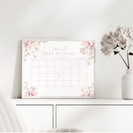 Pink floral wann wird Baby Bloom Callendar Poster