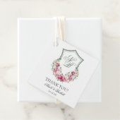 Pink Floral Wappen Hochzeit Vielen Dank Geschenkanhänger (Beispiel)