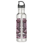 Pink Floral Wasser Flasche Edelstahlflasche (Rückseite)
