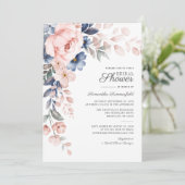 Pink Floral Wasserfarbe Bloom Skript-Brautparty Einladung (Stehend Vorderseite)