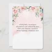 Pink Floral Wasserfarbe Gebet Mädchen Taufe Einladung (Rückseite)
