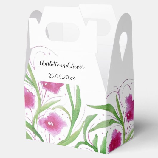 Pink Floral Wasserfarbe Handgestrichen Geschenkschachtel (Geöffnet)