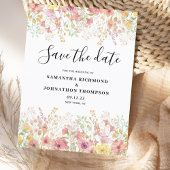Pink Floral Wasserfarbe Save the Date Ankündigungspostkarte