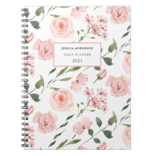 Pink Floral Watercolor 2023 Planer Notizblock