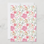 Pink Floral Watercolor Baptism Gold Cross Script Einladung (Rückseite)