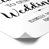 Pink Floral Watercolor Begrüßungszeichen Poster (Ecke)