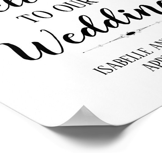 Pink Floral Watercolor Begrüßungszeichen Poster (Ecke)